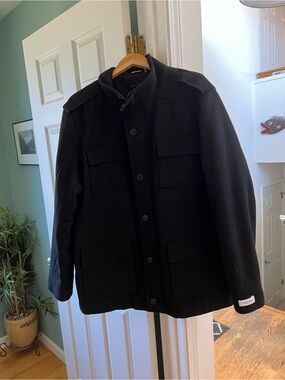 Calvin Klein Black Military-Style Field Jacket